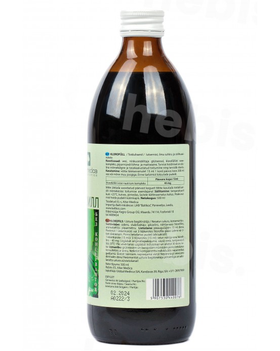 Chlorofilas iš liucernos, 500 ml