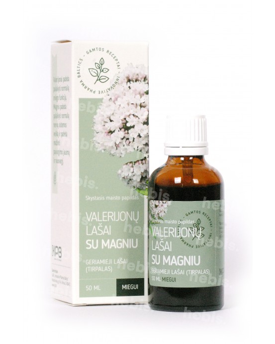 Valerijonų lašai su magniu, 50 ml