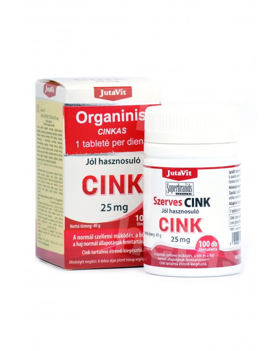 Organinis cinkas, 25 mg, 100 tablečių