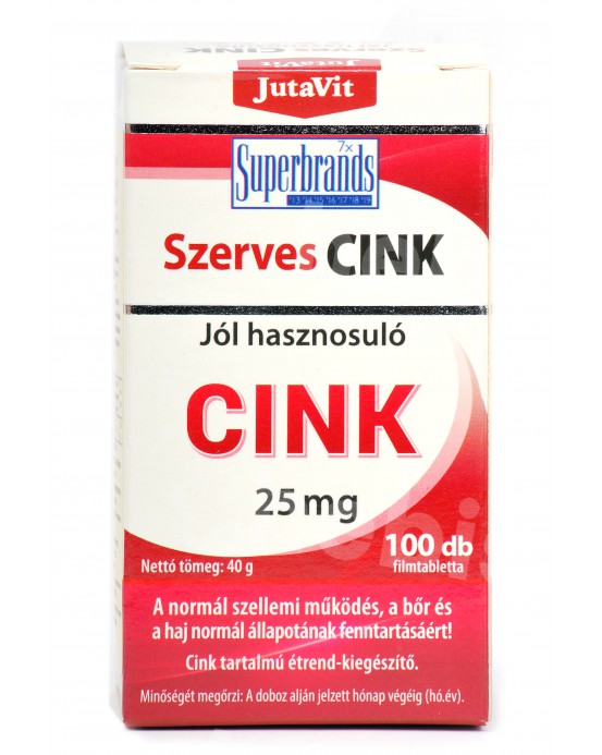 Organinis cinkas, 25 mg, 100 tablečių