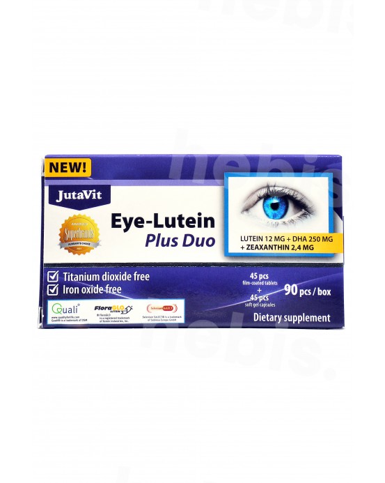 Jutavit Eye-Lutein Plus Duo su liuteinu ir zeaksantinu, 45 plėvele dengtos tabletės + 45 minkštos kapsulės