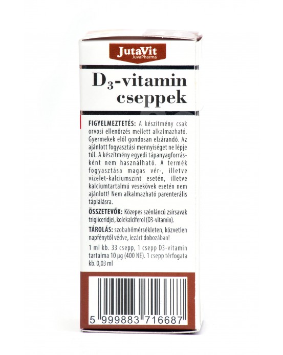 Vitamino D3 lašai, 10 µg (400 TV), 50 ml