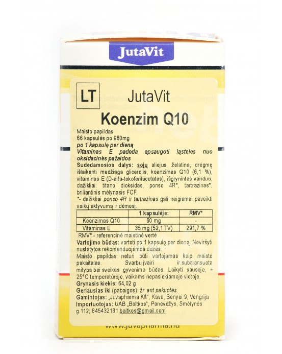 Koenzim Q10, 66 kapsulės