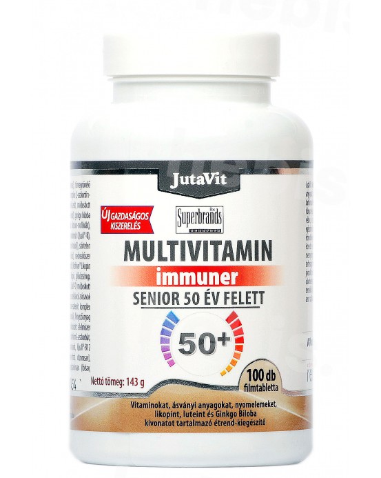 Multivitaminai Immuner Senior 50+ su laktobacilomis, 100 tablečių