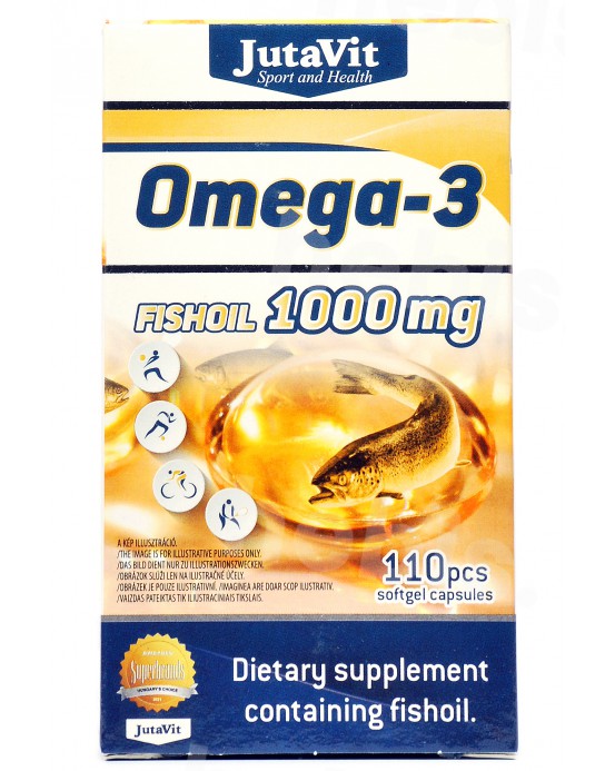 Jutavit Omega-3 žuvų taukai 1000 mg, 110 kapsulių