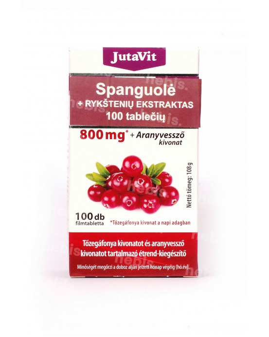 Spanguolių ekstraktas 800 mg + rykštenių ekstraktas, 100 tablečių