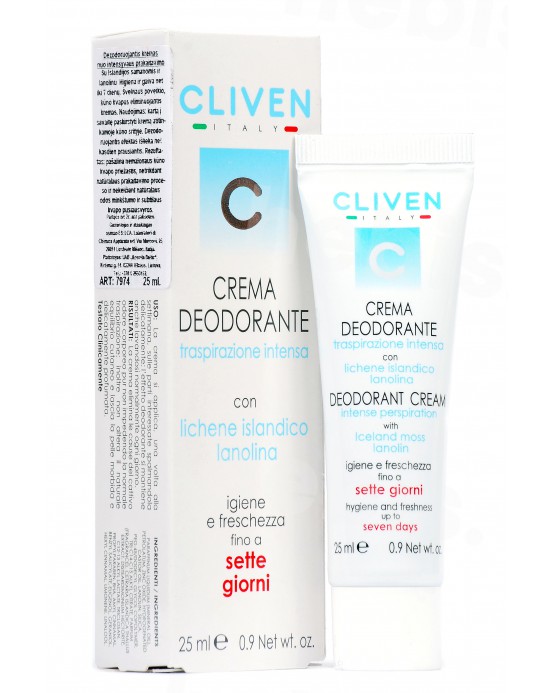 Dezodoruojantis kremas CLIVEN nuo intensyvaus prakaitavimo, 25 ml