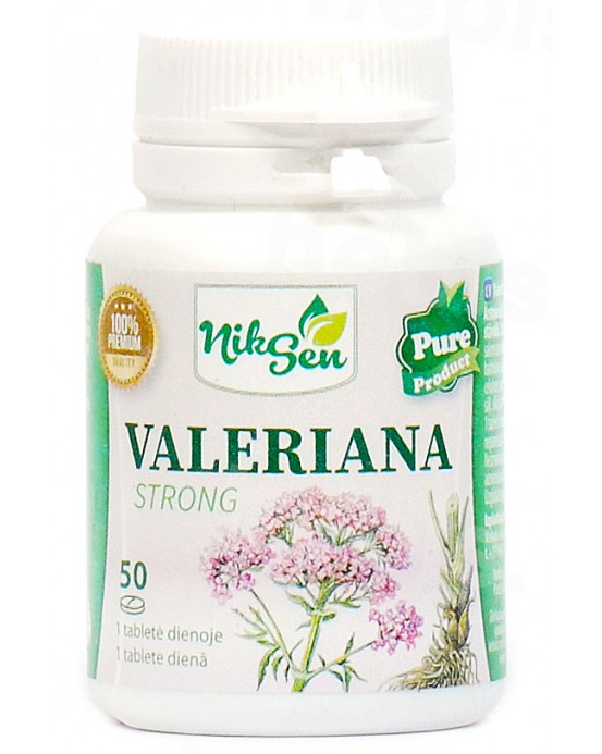 Valeriana Strong, maisto papildas, 50 tablečių