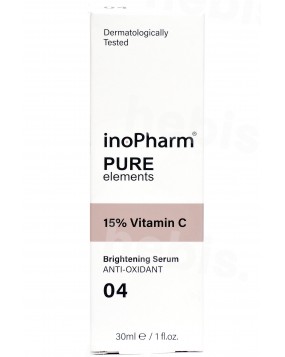 InoPharm veido serumas-šveitiklis su 15% vitamino C, 30 ml