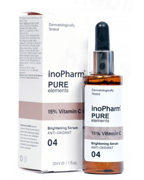 InoPharm veido serumas-šveitiklis su 15% vitamino C, 30 ml