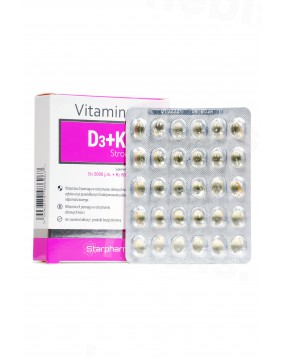 Vitaminum D3+K2 strong, 30 kapsulių