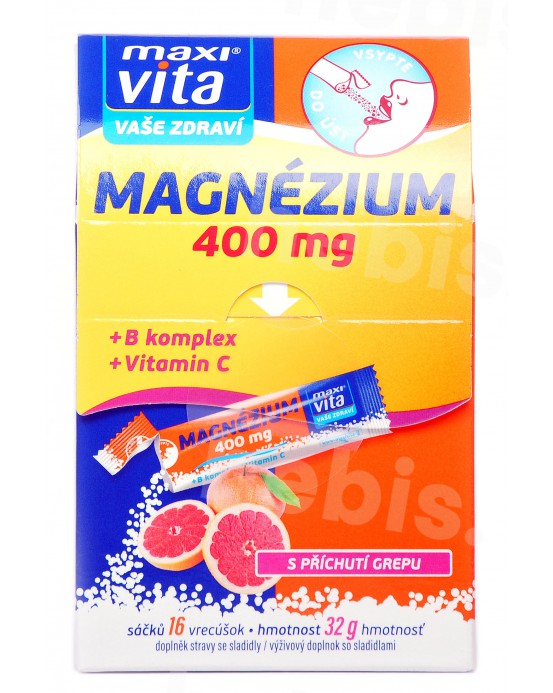 Magnesium 400 mg + B complex + vitaminas C, 16 pakelių